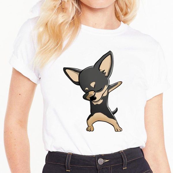 

women's t-shirt chihuahua dog cute kawaii 90s tshirt harajuku casual white t shirt women summer womens shirts graphic