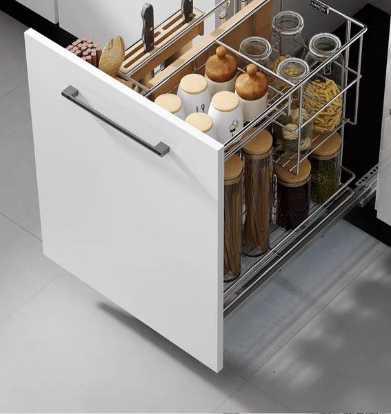

storage baskets kitchen cabinet pull out dish rack basket stainless steel drawer