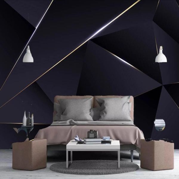 

wallpapers custom 3d wallpaper mural light luxury modern minimalist retro abstract geometric lines background wall decoration painting mura