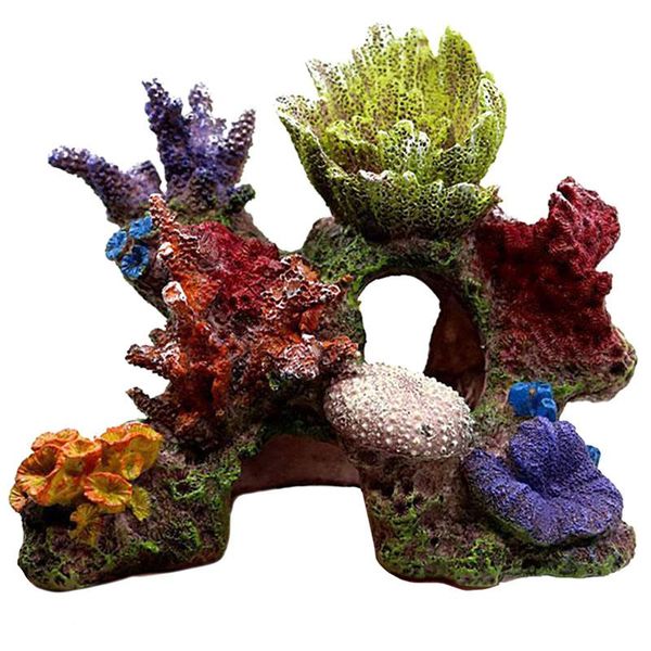 

resin coral plant aquarium mountain decoration hiding cave reef shell fish tank ornament decorations
