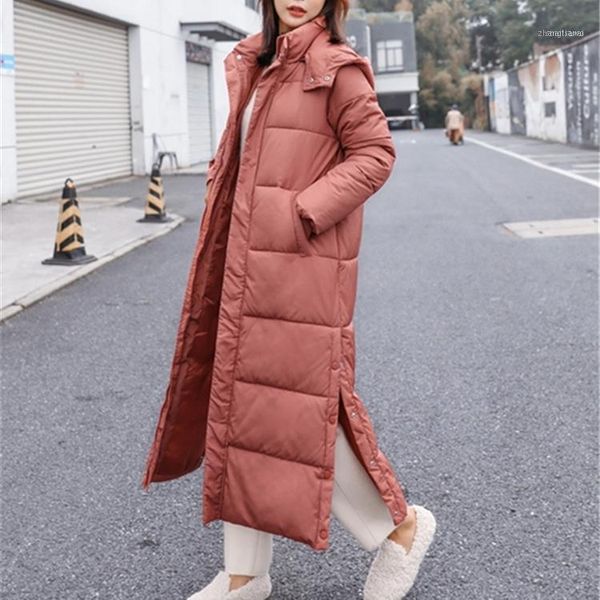 

autumn winter warm thickness padded outwear jacket women large fur collar cotton coat1, Black