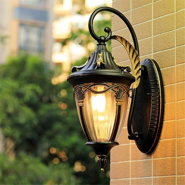 

european style retro balcony outdoor wall lamp metal glass gallery industrial el ding garden lamps