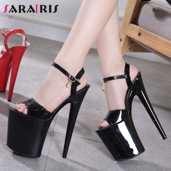 

party sandals unique summer 20 cm high heels women cool night club platform shoes woman, Black