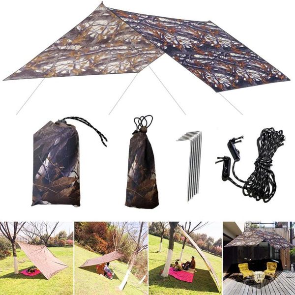 

tents and shelters 2021 outdoor 3x3m camouflage sun shelter awning tent tarp camp picnic rain anti uv beach shade camping sunshade canop