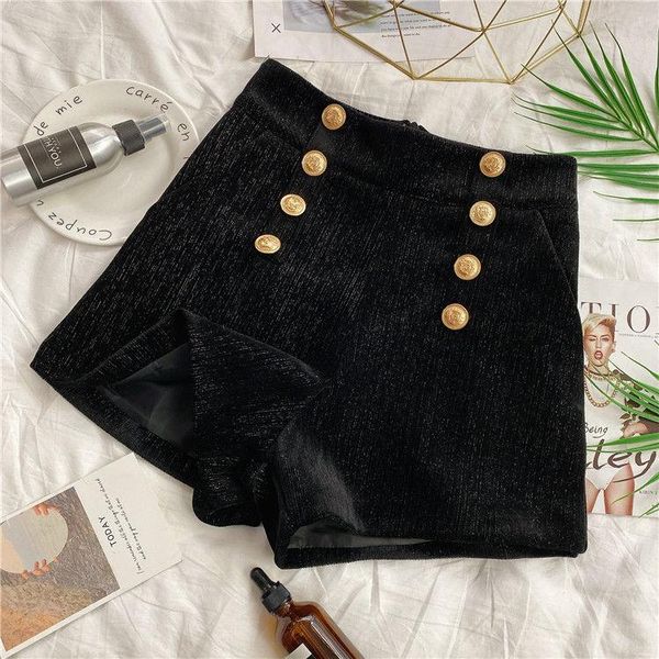

women's shorts women 2021 autumn winter fashion casual clothes solid color high waist ladies vintage corduroy z472, White;black