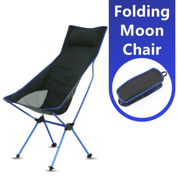 

portable collapsible moon chair fishing camping bbq stool folding extended hiking seat garden ultralight office home furniture camp