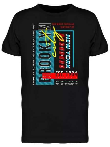 

Brooklyn Popular District Slogan Men's Tee -Image by Shutterstock, White;black