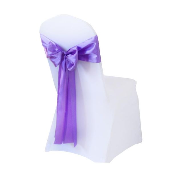 

sashes purple gold beige long ribbon wedding chair bow tie band party el decoration 270x14cm