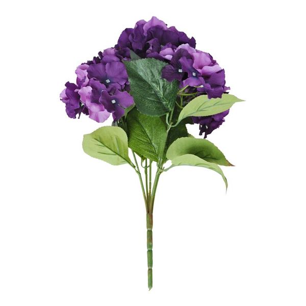 

decorative flowers & wreaths artificial hydrangea flower 5 big heads bouquet (diameter 7" each head) purple