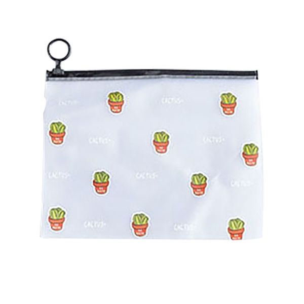 Maleta Maquiagem пользовательский логотип мультфильм кактус сумка прозрачный портативный маленький четкий косметический мешок милый экологически чистый макияж с кольцом