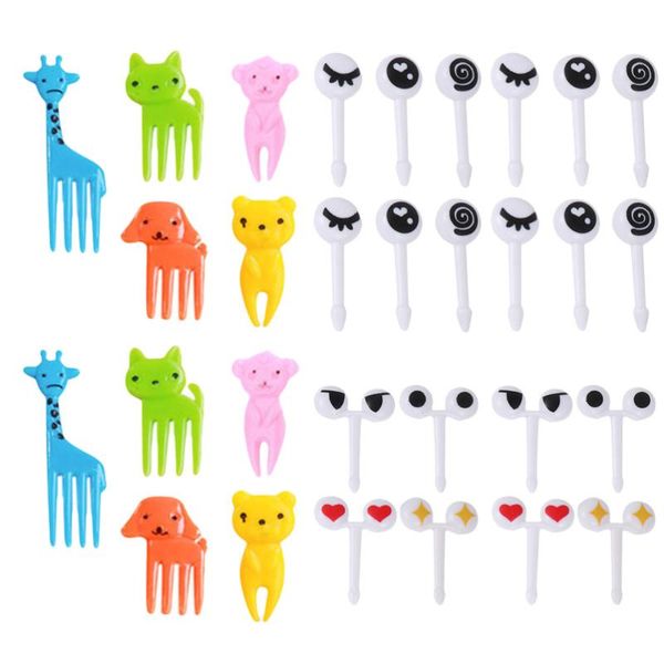 

40pcs small fruit picks dessert forks cartoon (random color)