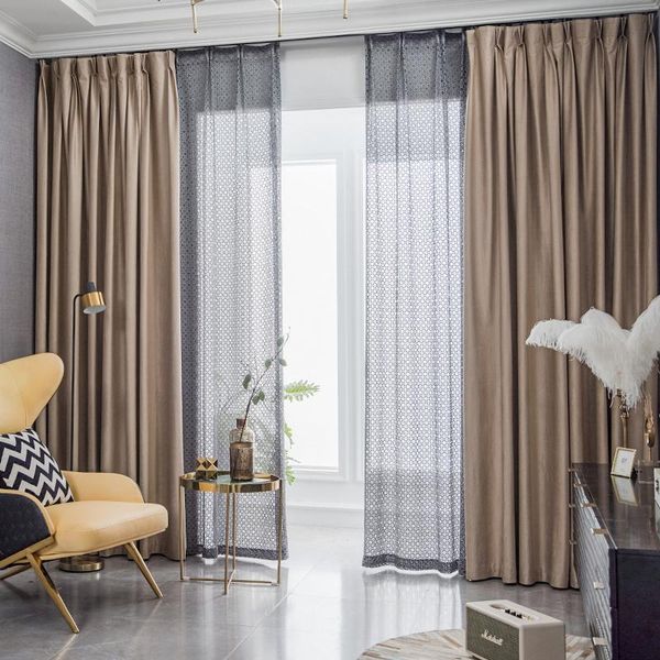 

curtain & drapes living room luxury atmosphere northern europe simple modern light warm color windproof american bedroom