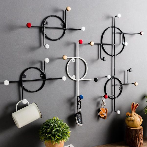 

european style personalized iron clothes hook wall hanging dormitory creative key rack living room bedroom simple other home decor