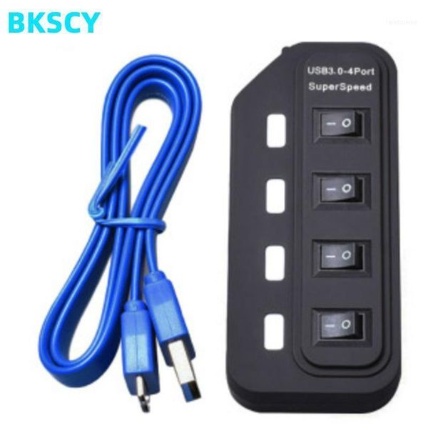 

bkscy usb hub multi 3.0 4 port high speed usb3.0 splitter independent switch ledlight for pc lapsplitter11