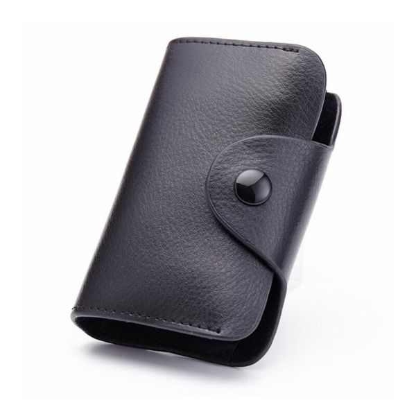 

card holders women mini leather wallet for s namecard bank holder small men female purse cards gift, Brown;gray