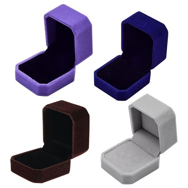 

jewelry pouches, bags velvet engagement wedding ring earrings gift box boxes display storage case, Pink;blue