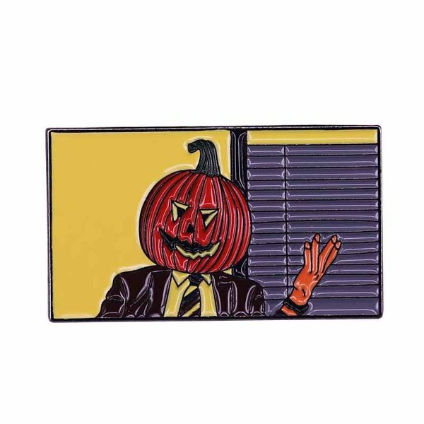 

pins, brooches the office dwight pumpkin classic tv show enamel metal badges lapel pin jackets jeans fashion jewelry accessories, Gray