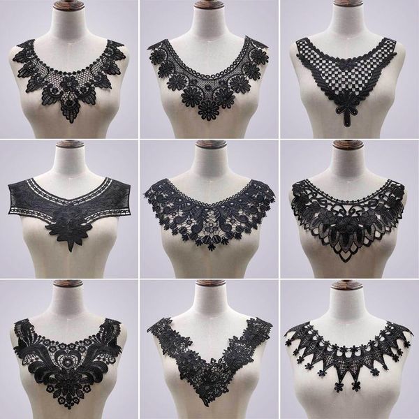 

neck ties lace accessories handmade diy collar water soluble hollow detachable sub sweater decoration all-matching, Blue;purple
