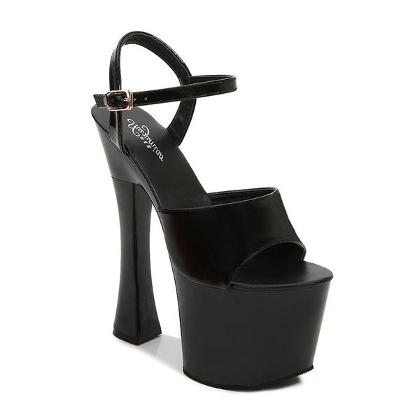 

sandals 2021 summer with thin heel women's shoes temperament princess super high heels, Black