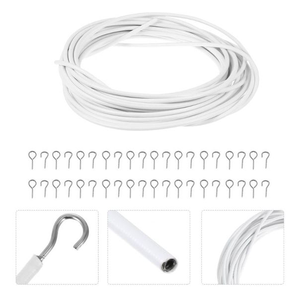 

meters curtain rope hanging cord with 20pcs hooks & drapes