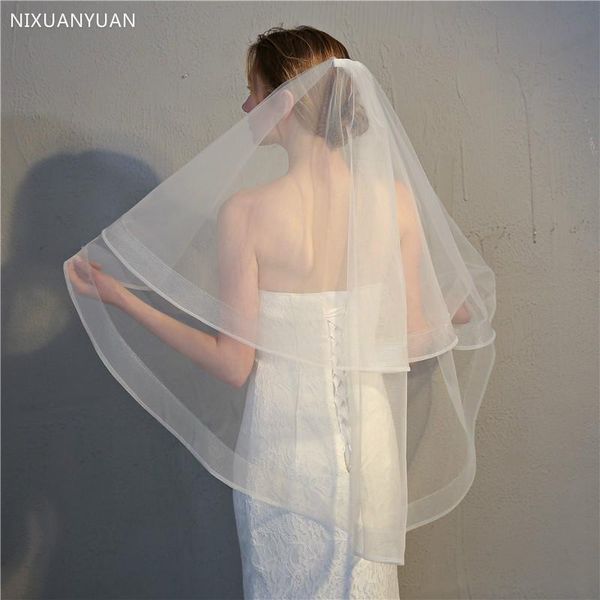 

bridal veils white ivory short wedding with comb 2 layer veil accessoires mariage vail for the bride velo sposa, Black