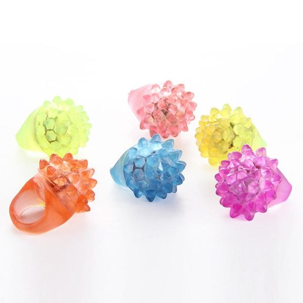

party decoration 100pc glowing strawberry rings light led fluorescent ring finger jelly bumpy flashing bubble rave