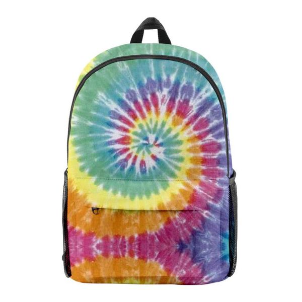 

backpack 3d printed tie-dye women men oxford waterproof casual harajuku schoolbag teenager boys girls
