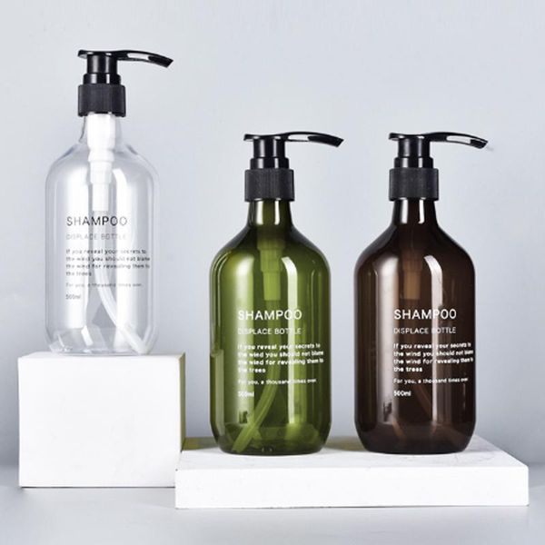 

liquid soap dispenser 500ml pet bottle bathroom shower gel refillable bottles shampoo wash hair conditioner lotions press
