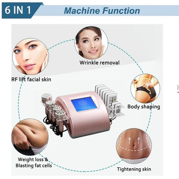 Aprovação CE Aprovação Cavitação ultrassônica FATA MACHINA DE SLAMING FREQUÊNCIA FACA FACE APECIMENTO APECIMENTO DO EQUIPAMENTO SLIM LASER LIPO