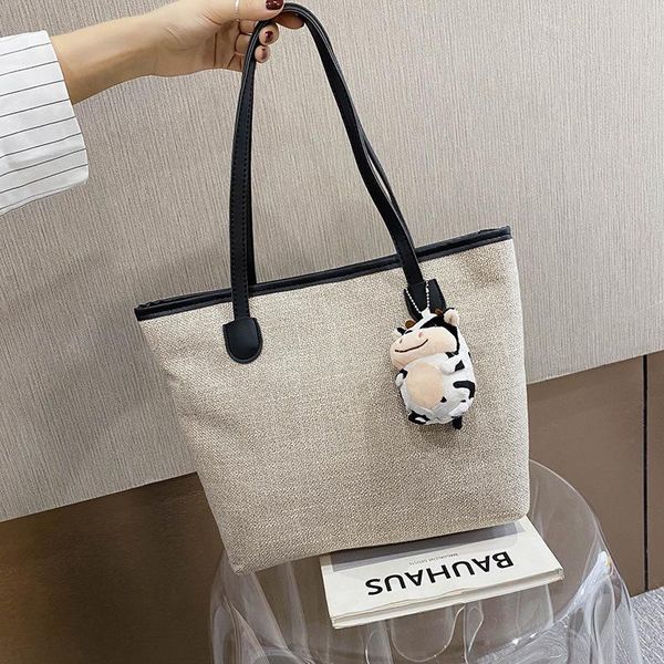 

evening bags linen shoulder bag ladies 2021 trendy korean version large capacity student fashion portable tote