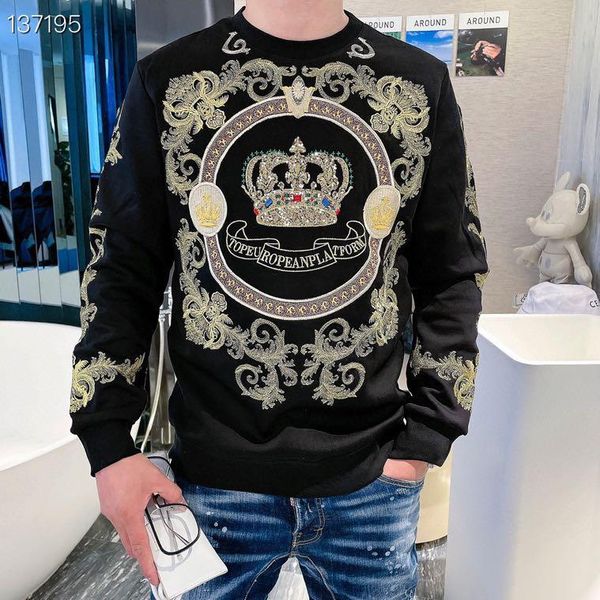 

men's hoodies & sweatshirts rk1168 fashion 2021 runway luxury european design party style clothing, Black