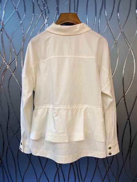 

capris 100%cotton blouse 2021 autumn winter style women turn-down collar drawstring waist long sleeve casual white green shirt, Black;gray