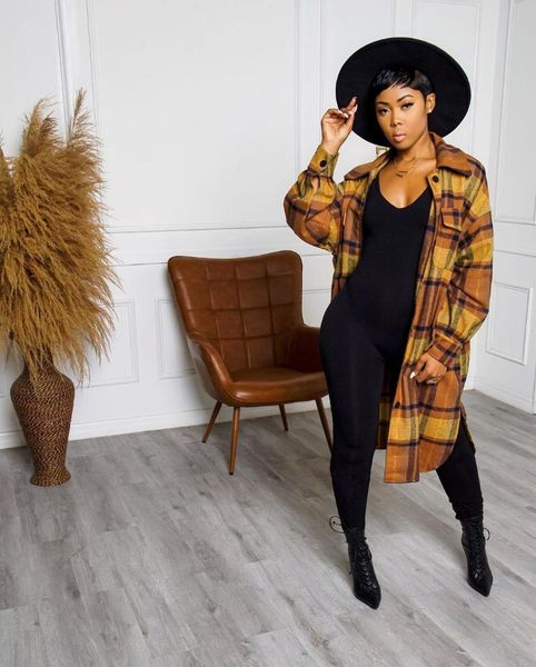 

women's trench coats chocomist outwear fashion plaid pants women, Tan;black