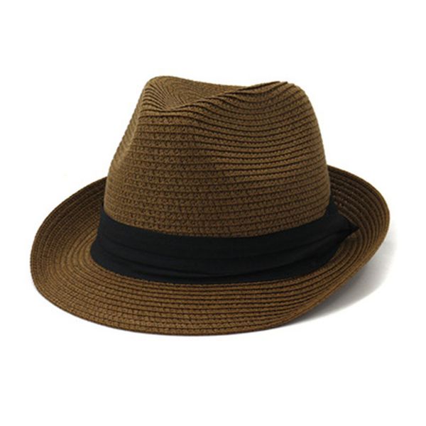 

straw sun hats summer khaki coffee black summer hats women men belt band classic formal dress wedding men women summer sun hats, Blue;gray