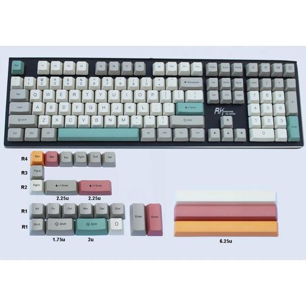 

64 84 87 96 108 mechanical keyboards 9009 color theme oem dye-subbed thick pbt keycaps