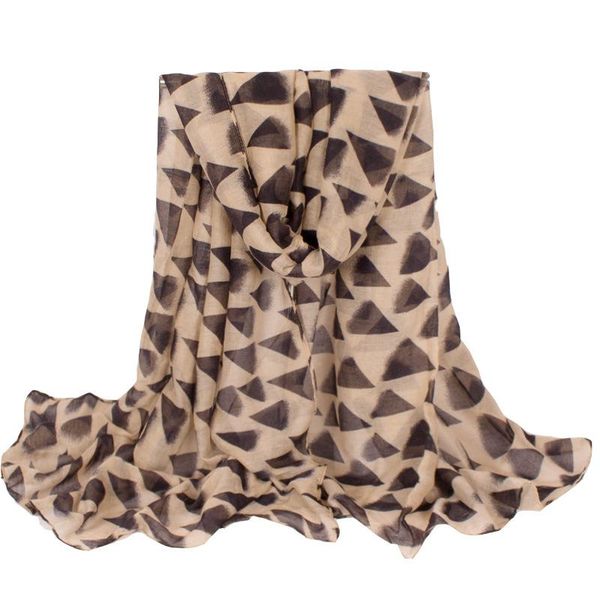 

scarves fashion lightweight women scarf beige with black triangle designer brand famous polyester cape sheer shawls 180*80 cm, Blue;gray