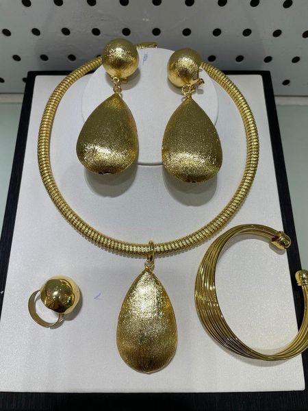 

earrings & necklace fashion africa jewelry sets dubai gold set bracelet earring ring ladies for women's wedding party gift, Silver