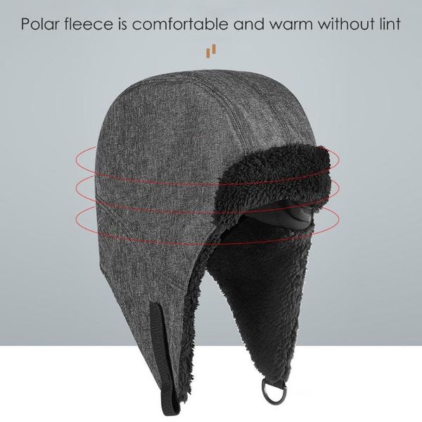 

winter outdoor ski padded headgear cycling cap lei feng cold warm hat wind for skiing in mountaineering caps & masks, Black