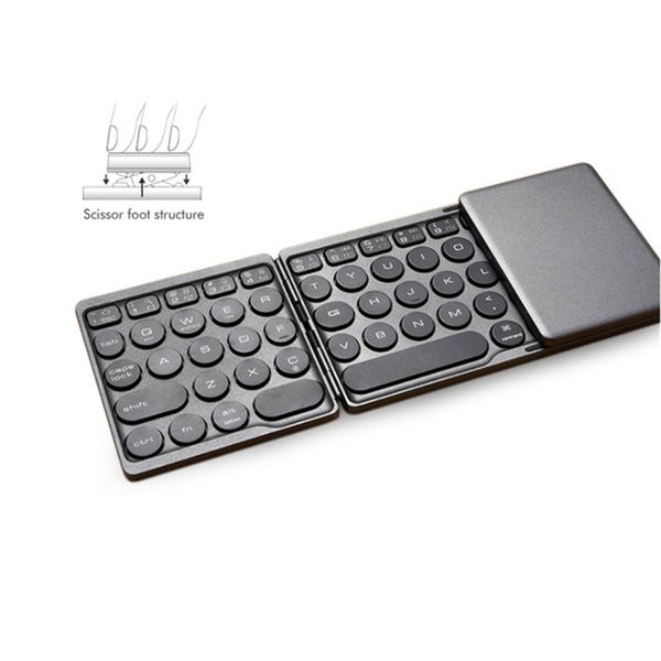 Mini-Klapptastatur mit Touchpad, Bluetooth 5.0, faltbare kabellose Tastatur für Windows-Android-Tablets und Smartphones