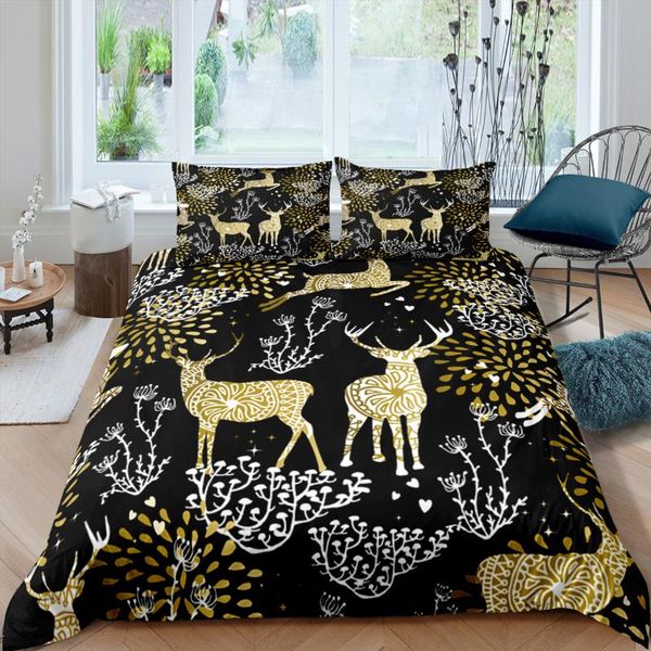 

bedding sets home living luxury 3d gold deer set duvet cover pillowcase kids  and king eu/us/au/uk size