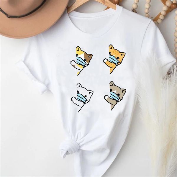 

and women cartoon kawaii style men t shirts cat fashion short sleeve clothes graphic lady print female tee shirt, White;black