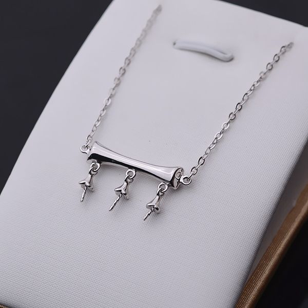

diy accessories s925 silver 7-8 necklace balance beam pendant multi bead pendant clavicle set chain jewelry 296