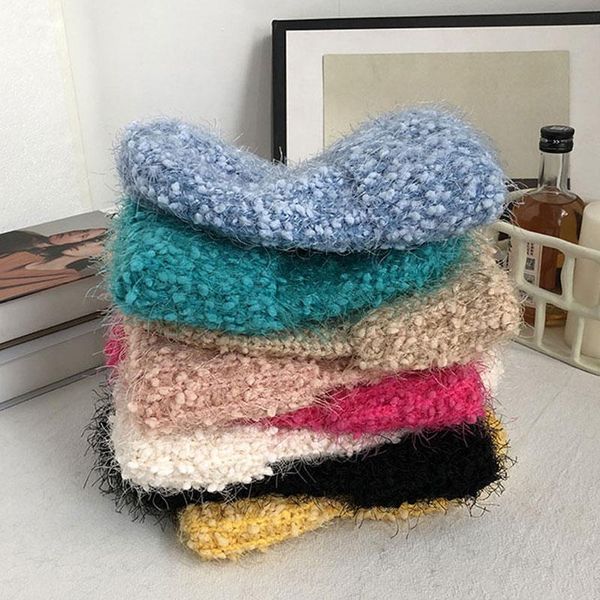 

beanies selling winter hat korean plush wool knit for women fashion warm beanie lady solid cover big size melody