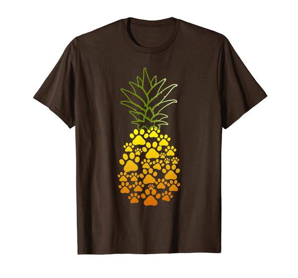 

summer shirt, dog paw pineapple t-shirt, White;black