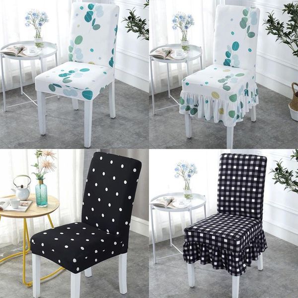 

chair covers decoration dining cover spandex stretch printed universal skirt to prevent the from staining