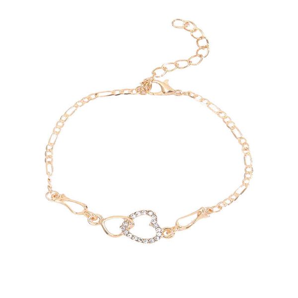 

micro-inlaid heart-shaped bracelet female fashion jewelry hollow bracelets, Golden;silver
