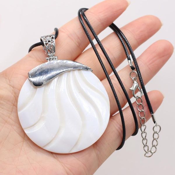 

pendant necklaces 2021 natural freshwater shell alloy round necklace diameter 2.0mm making fashion jewelry gift mother of pearl shells, Silver