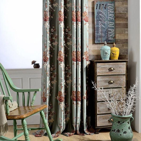 

chinese luxury blackout curtains for living room bedroom embroidered drapes green window floral kitchen fabric custom curtain