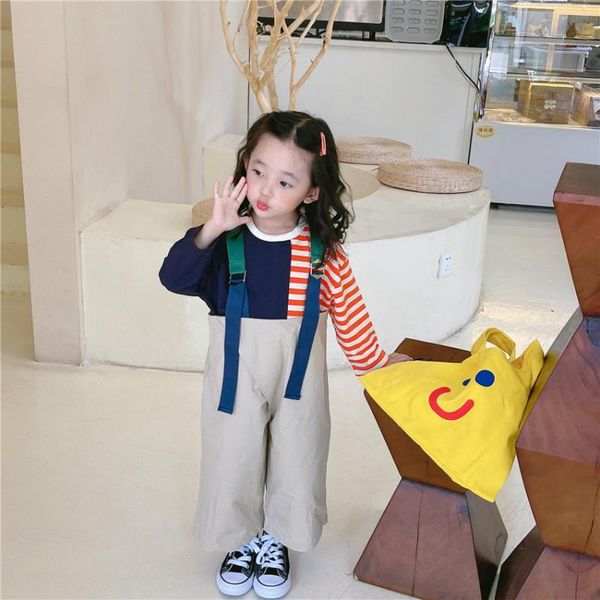 

jumpsuits 2021 style girls boys overall autumn fashion kids cross pants 1-7 years, Blue
