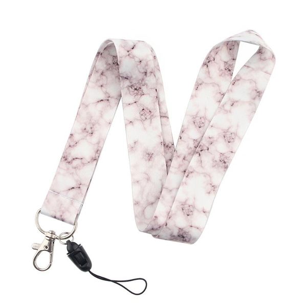 

marble printing keychain lanyard for keys neck strap id card badge holder keycord webbing phone hang rope mobile accessories cell straps & c